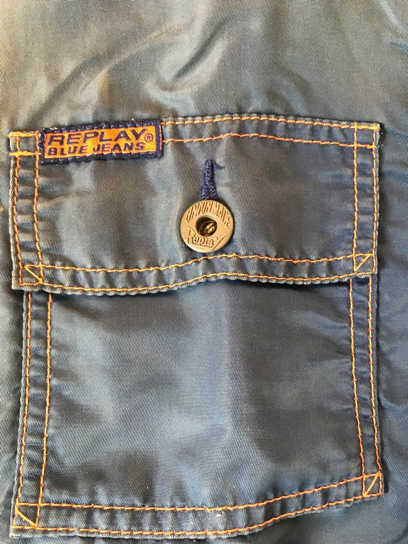 Vintage Boxy Replay Jacket (Category: Coats, Jackets and Outerwear) located in Lucena. Submitted by Chabs (Listing ID 1314313509, Image 3). Description: 90s Replay Jacket Size 36 Width 23 x 25 Length Not Thrifted Bought at Replay SM Megamall Issue: see pics. Kumupas na lang po sa pagkaka stock sa cabinet. Baka may way pa para maibalik an colorway ng pagka blue nya. Pwede din reversible. Thanks.