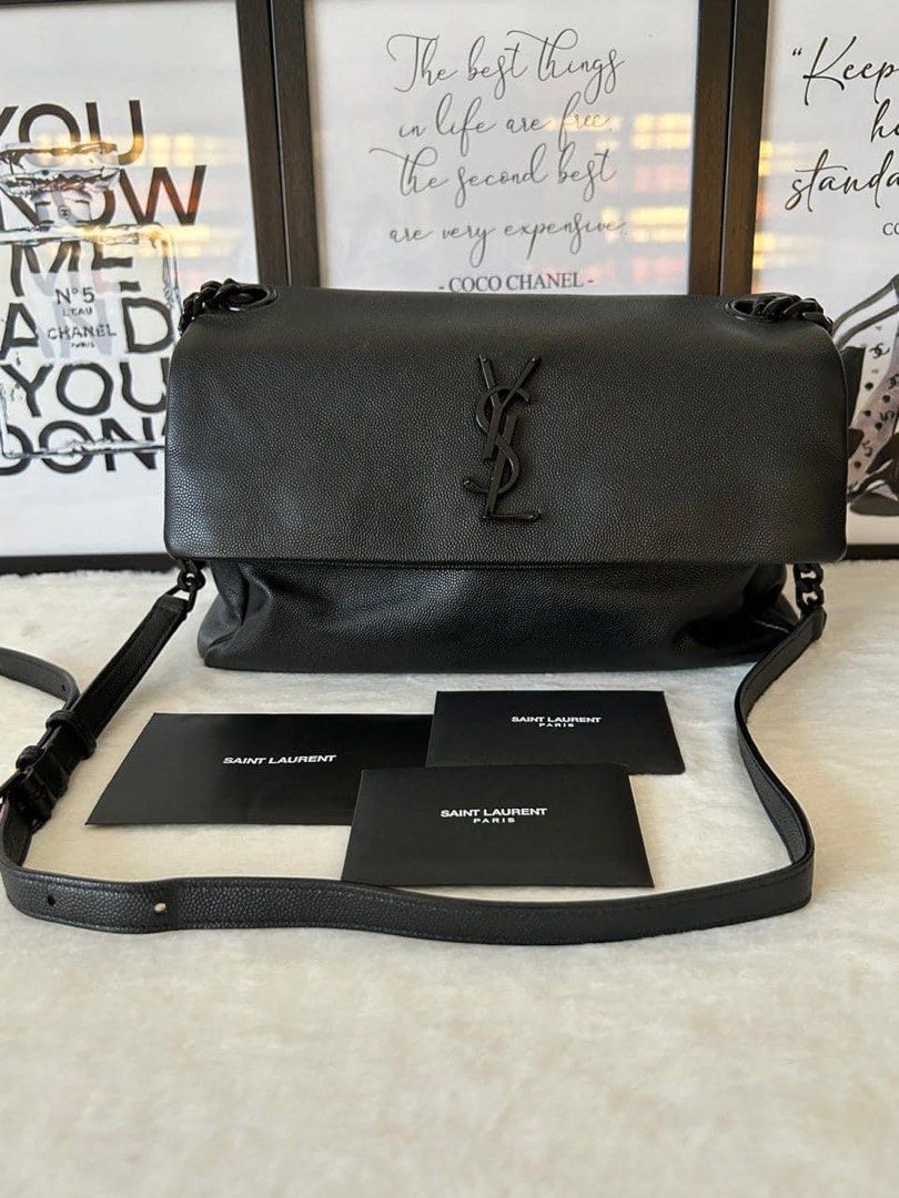 YSL Black on Black Medium West Hollywood Bag Luxury Bags Wallets on Carousell