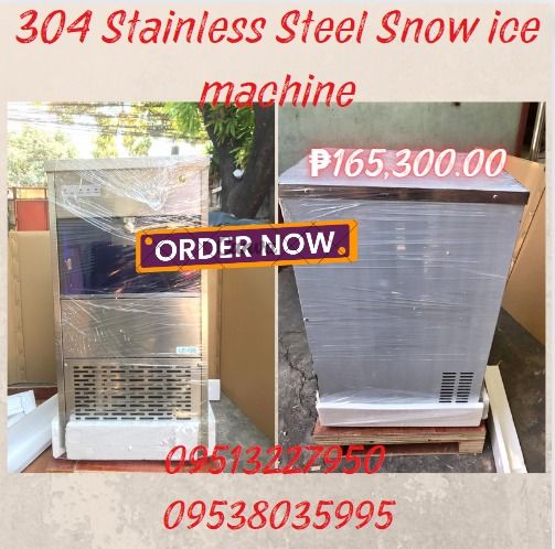 304 STAINLESS STEEL SNOW ICE MACHINE (Category: Industrial Equipment) located in Caloocan City. Submitted by 09513227950 (Listing ID 1314374523, Image 1). Description: Product Parameter Model-LZ: 120 Capacity: 60kg /24hrs Ice Storage :30kg Power:620w Current:2.8A Net Weight:43kg packaging : 47*60*102cm materials : stainless Steel.
