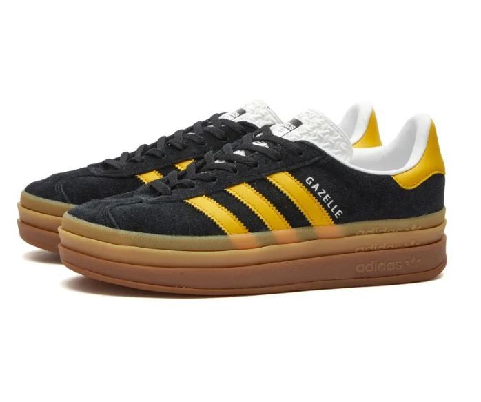 Adidas Originals Gazelle Bold Sneaker Women Size US5.5 EU36.5 Color Core Black Bold Gold White Suede Fashion Sport Causal Shoes Authentic