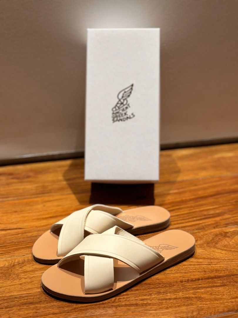 Ancient Greek Sandals Thais Off White (Category: Flats & Sandals) located in Pasig City. Submitted by vll92 (Listing ID 1314542778, Image 1). Description: Ancient Greek Sandals Thais Off White IT37 Retails for 10k+.