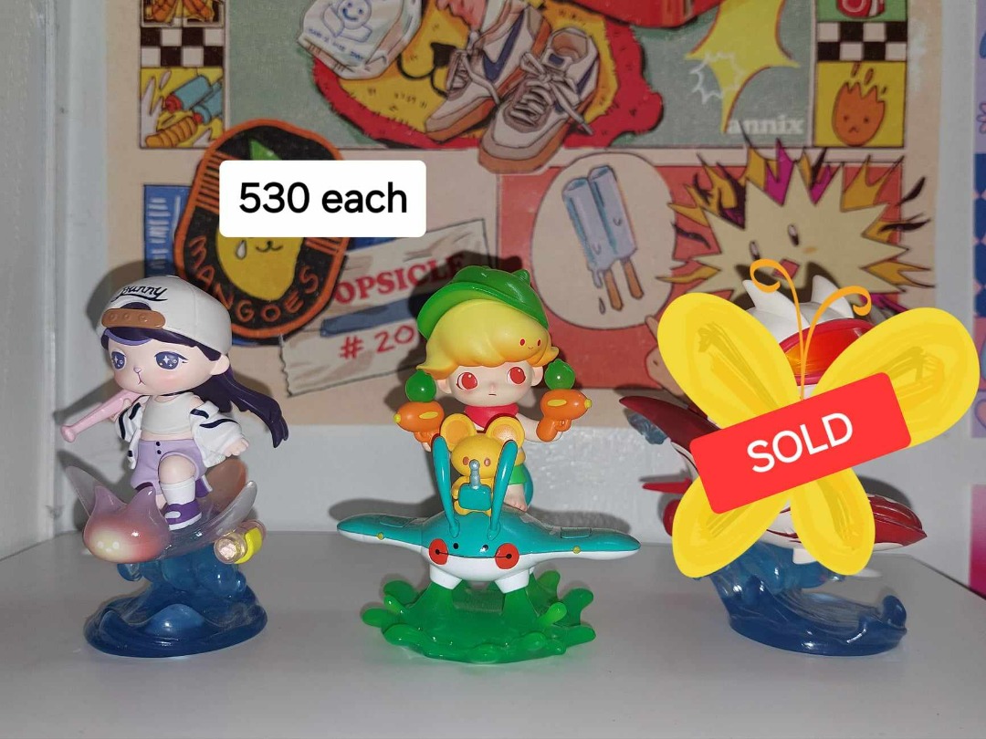 Assorted Popmart Figures (Water Party Dimoo and Bunny), OIPIPPI, Dimoo ...