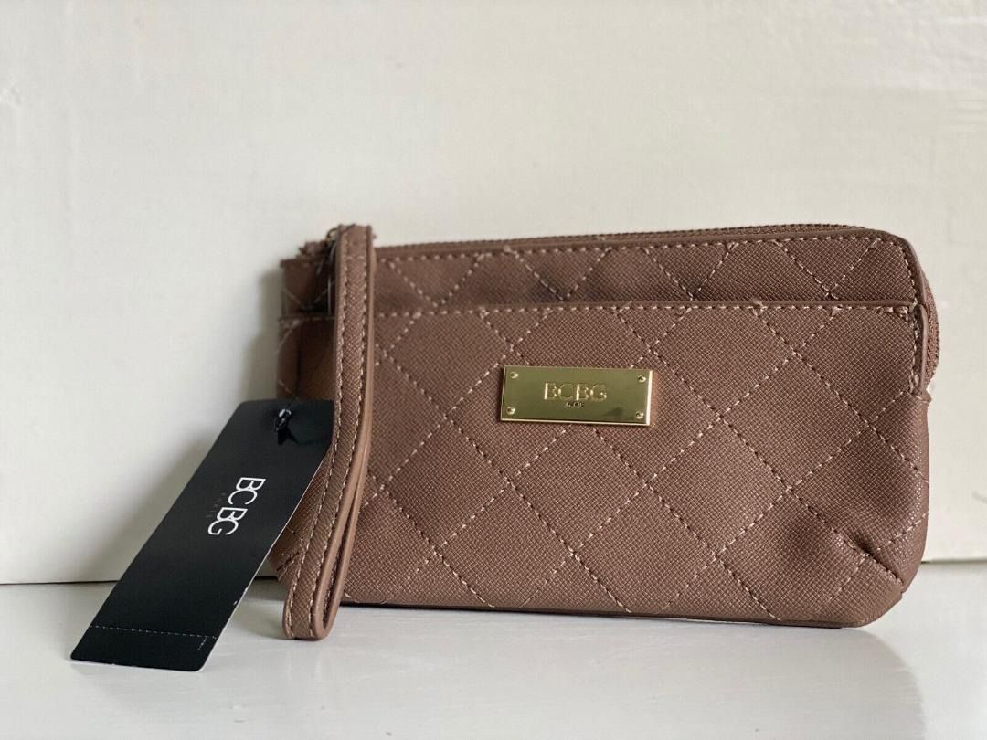 BCBG PARIS TAUPE BROWN WALLET CLUTCH POUCH WRISTLET BAG 48 SALE Women s Fashion Bags Wallets Wallets Card holders on Carousell