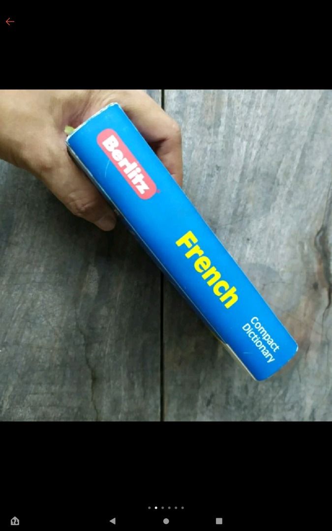 BERLITZ Compact French Dictionary (Category: Textbooks) located in Quezon City. Submitted by genki_girl (Listing ID 1314372293, Image 3). Description: preloved (used) compact dictionary. flexible cover.some cover wear. clean and complete pages. BPI/ Gcash.