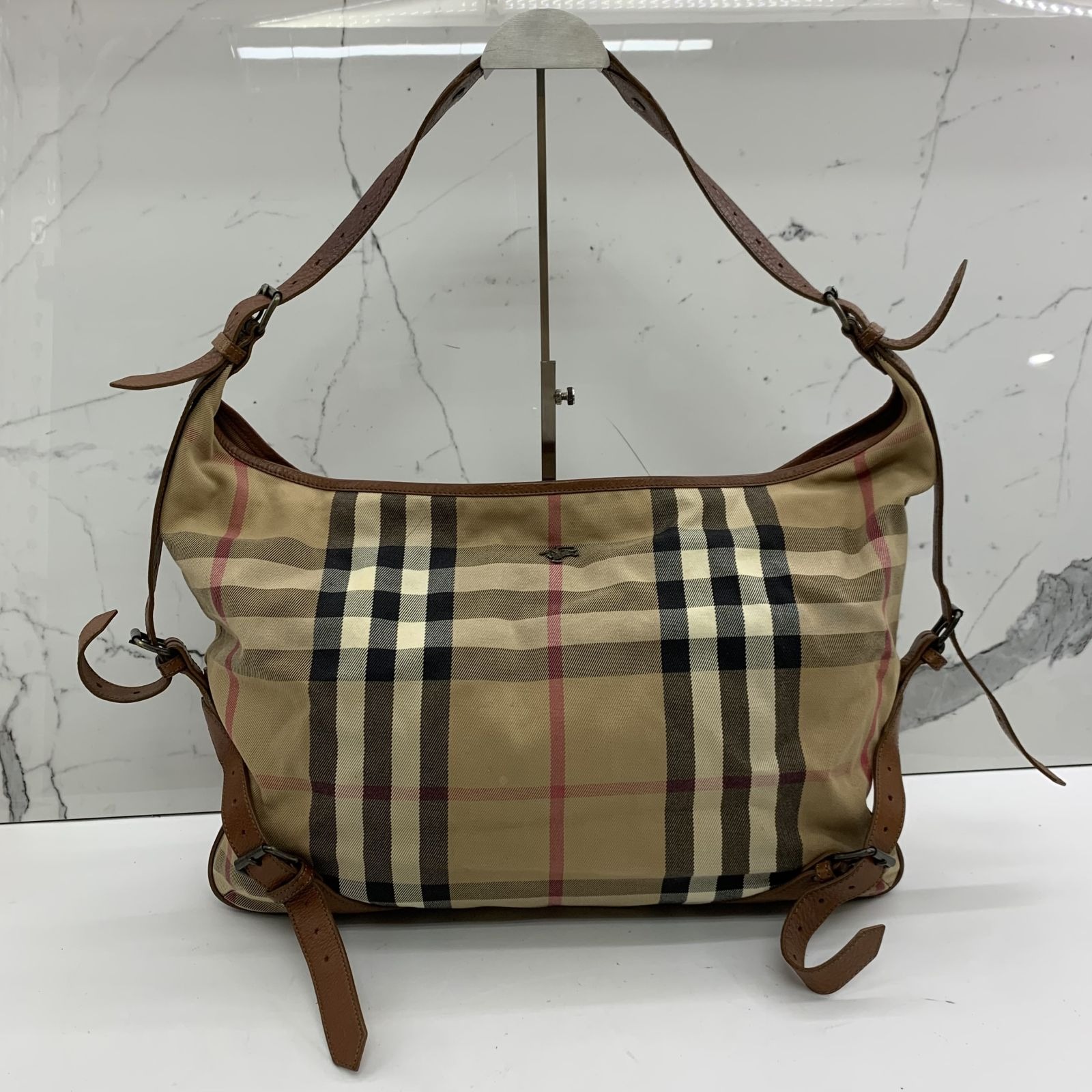 Burberry hobo bag canvas discount