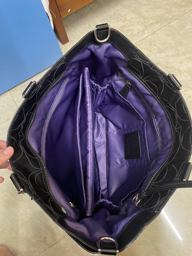 Purple coach diaper bag sales