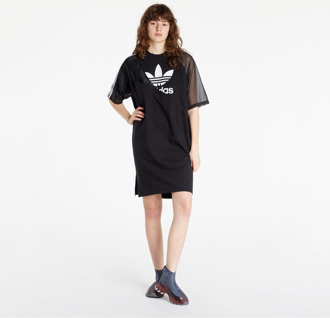 jewelry for black lace dress Adidas Originals 3-Stripes Women's Dress Black/White