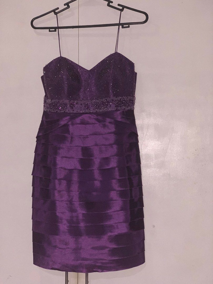 FOR RENT: Purple Mini Dress (Category: Evening dresses & gowns) located in Quezon City. Submitted by arttstuff (Listing ID 1314500337, Image 3). Description: just dry-cleaned ! • with padding • cute details 🫶 • meet-ups only so u can check the quality urself hehe u can own it for ₱1,500.