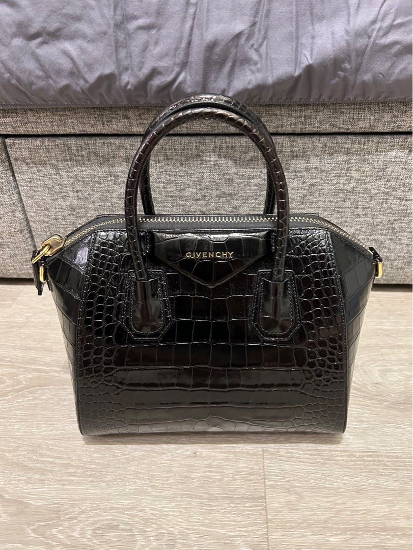 Givenchy antigona small mock croc top