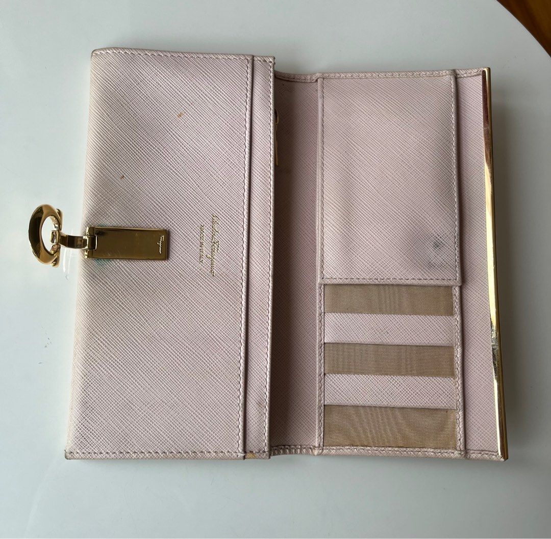 GREAT SALE Salvatore Ferragamo long wallet pink designer wallet