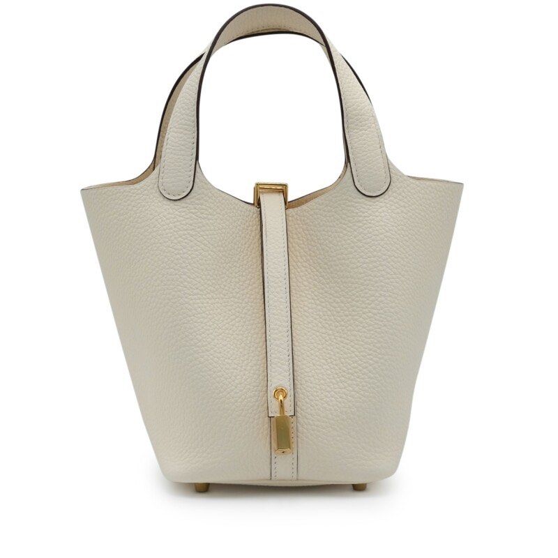 White Picotin Lock 18 Gold Hardware Luxury Bags Wallets on Carousell