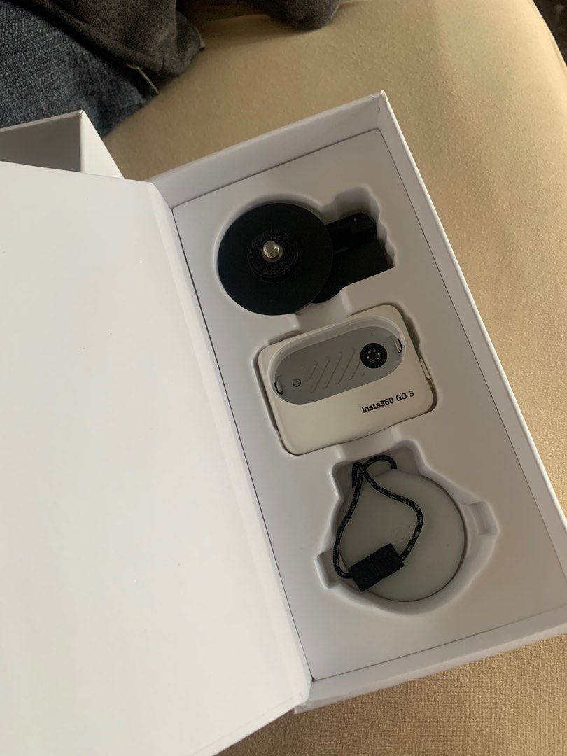 Insta 360 go 3 128gb camera (Category: Cameras) located in Cebu City. Submitted by theclosetbasics (Listing ID 1314394609, Image 3). Description: Complete set Comes with selfie stick and case Camera: Has minor scratches but no internal issues ‼️BROKEN TRIPOD ONLY (shown in pics) ‼️ everything else in good condition Rfs: extra.