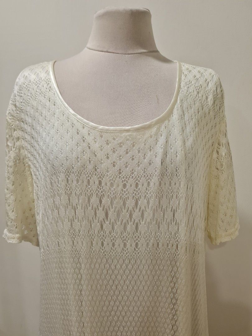 Lane bryant white lace dress top