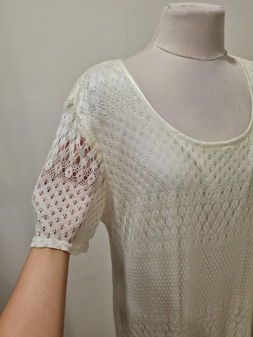 Lane bryant white lace dress top