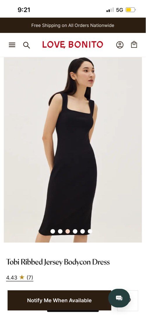 LB Tobi Ribbed Jersey Bodycon Dress