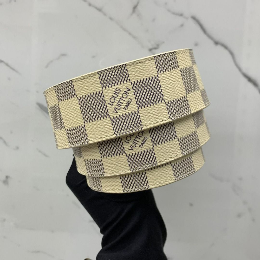 Louis vuitton white damier belt hotsell