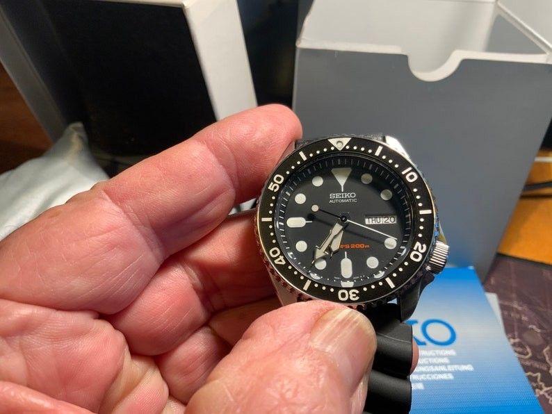 Seiko automatic diver skx007 skx007k1 skx007k rubber band men's watch cheap