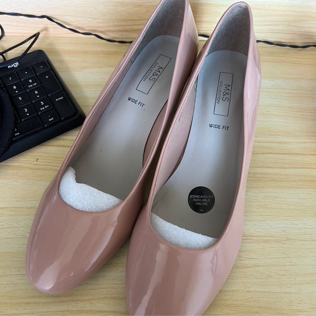 M&s block heel court shoes deals