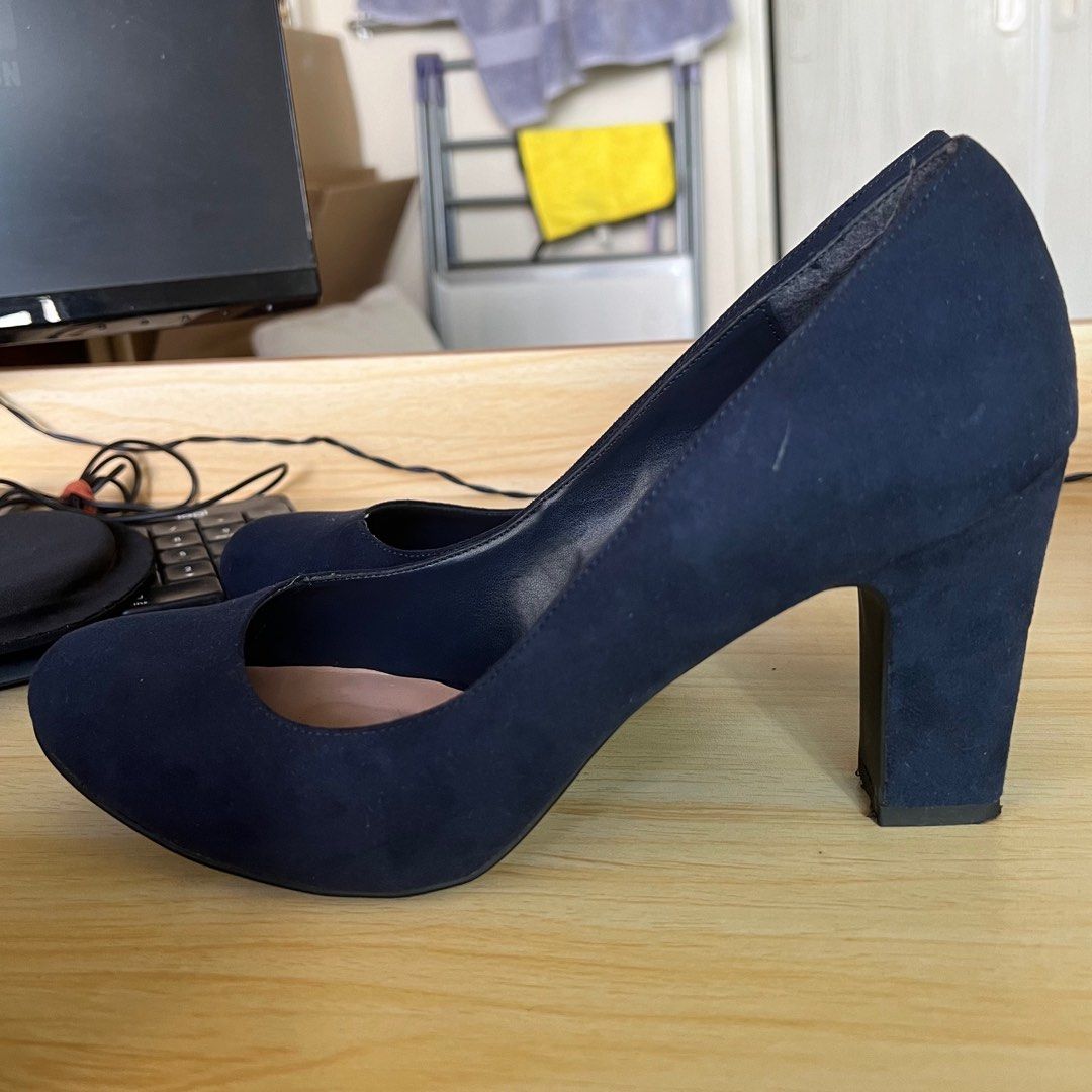 NEW LOOK Navy Blue Heel Court Shoes