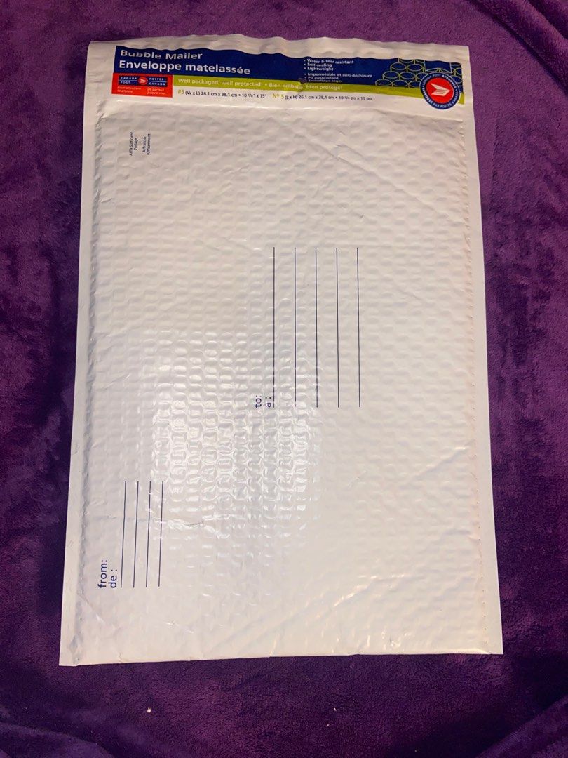 New Mailing envelope (Category: Miscellaneous) located in Toronto. Submitted by violetshopcollection (Listing ID 1314453032, Image 1). Description: Condition- new Measurements (W x L) 26.1 cm x 38.1 cm • 10 1/4” x 15” Payment- Prefer exact Cash No Refunds / Exchange No try ons, No trading No holds. Only with a Interac e-transfer payment has been deposited. All purchases are Finally Sale From a Smoke Free home First come, First Serve Price-$2 Pick