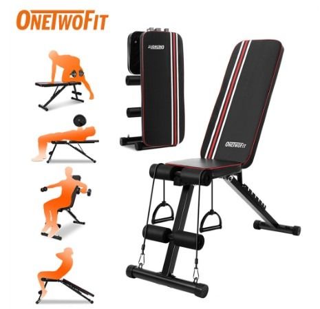 OneTwoFit Foldable Weight Bench Workout Strength Training Press Muscle Bench Home Gym Sports Equipment Exercise Fitness Cardio Fitness Machines on Carousell