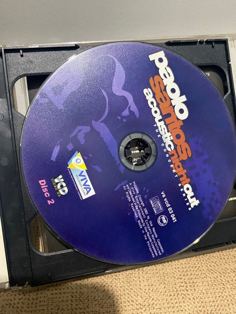 Paolo Santos VCD (Category: CDs & DVDs) located in Makati City. Submitted by _skull_ (Listing ID 1314515659, Image 3). Description: Acoustic Night Out concert Paolo Santos 2-disc Video CD Near mint.