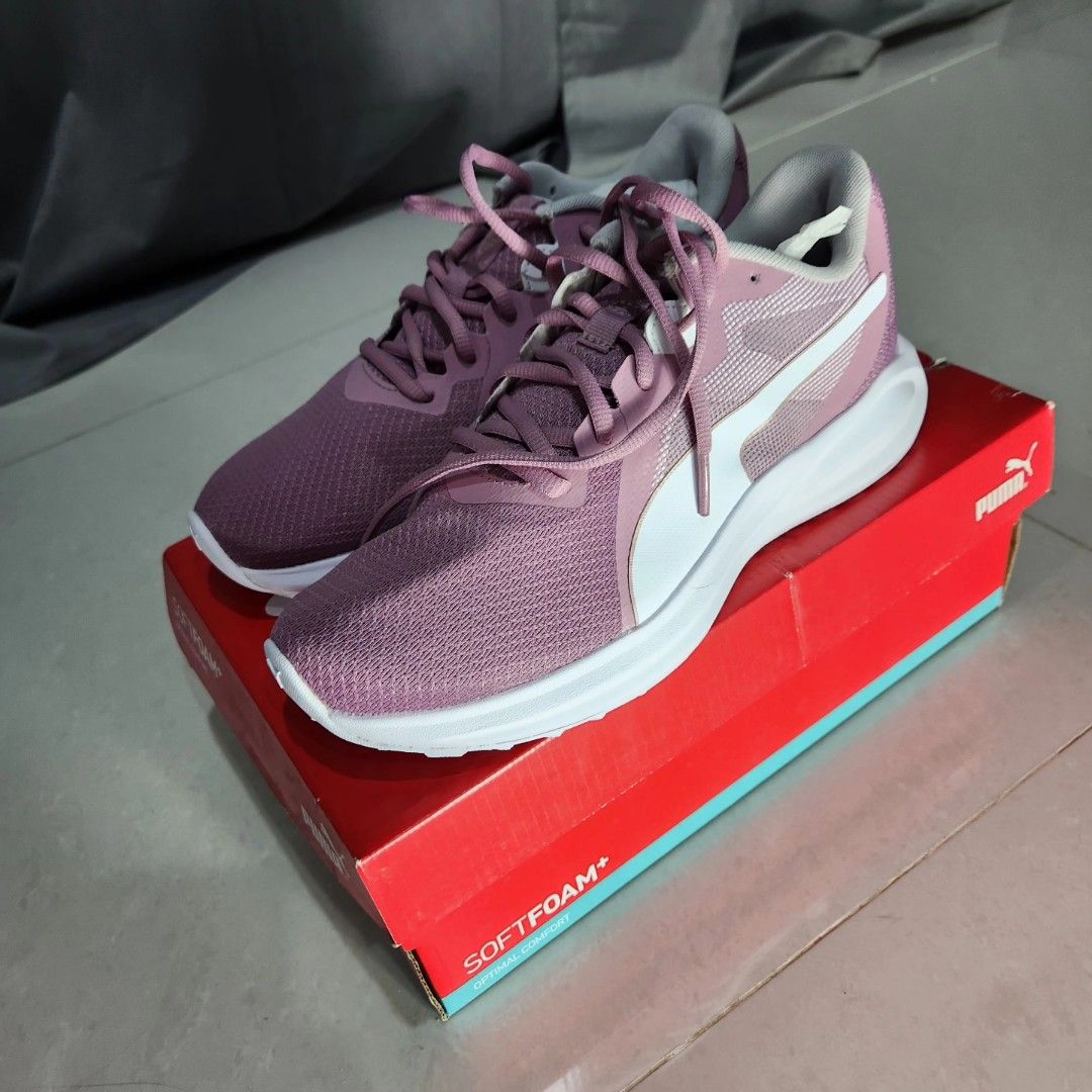 Puma Softfoam+ (pale grape-rose gold-grey), Fesyen Wanita, Sepatu