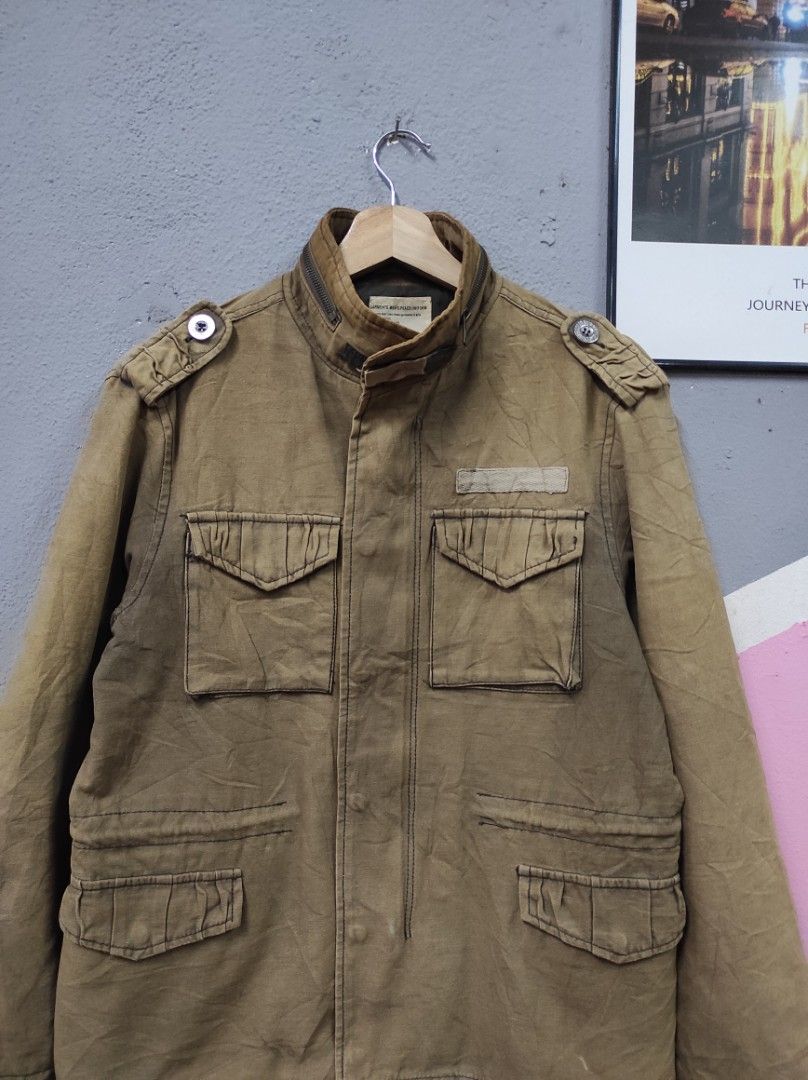rare distressed army military askar tactical pocket jacket sweater