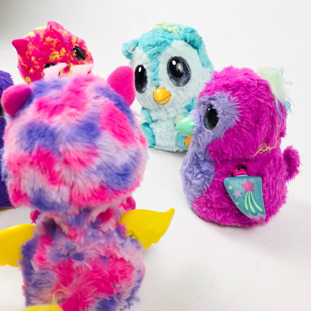 SPIN MASTER HATCHIMALS Chipadee Penguala Giraven Twin Giraven Pink Glitter Draggles Battery Operated Interactive Plush Toy Hobbies Toys Toys Games on Carousell