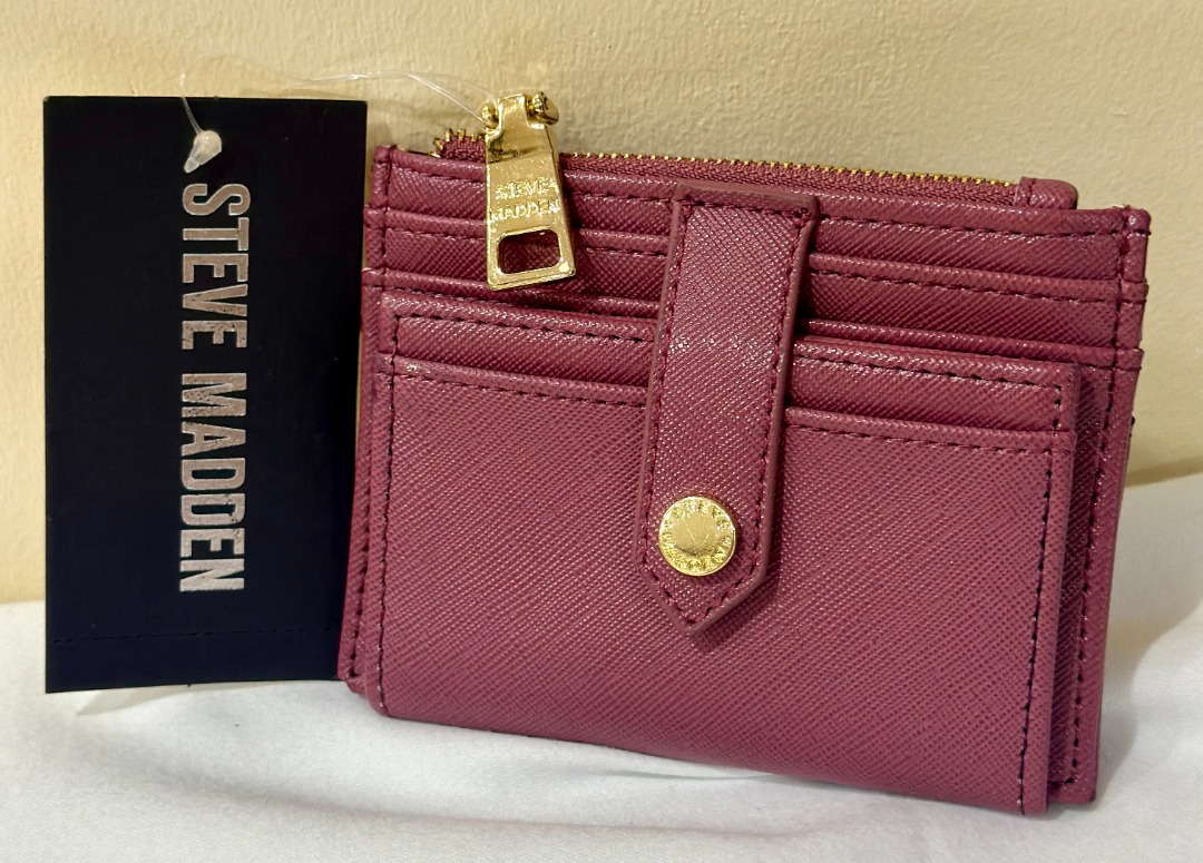 STEVE MADDEN BHAYDEN DUSTY ROSE CREDIT CARD CASE COIN PURSE WALLET Women s Fashion Bags Wallets Wallets Card holders on Carousell
