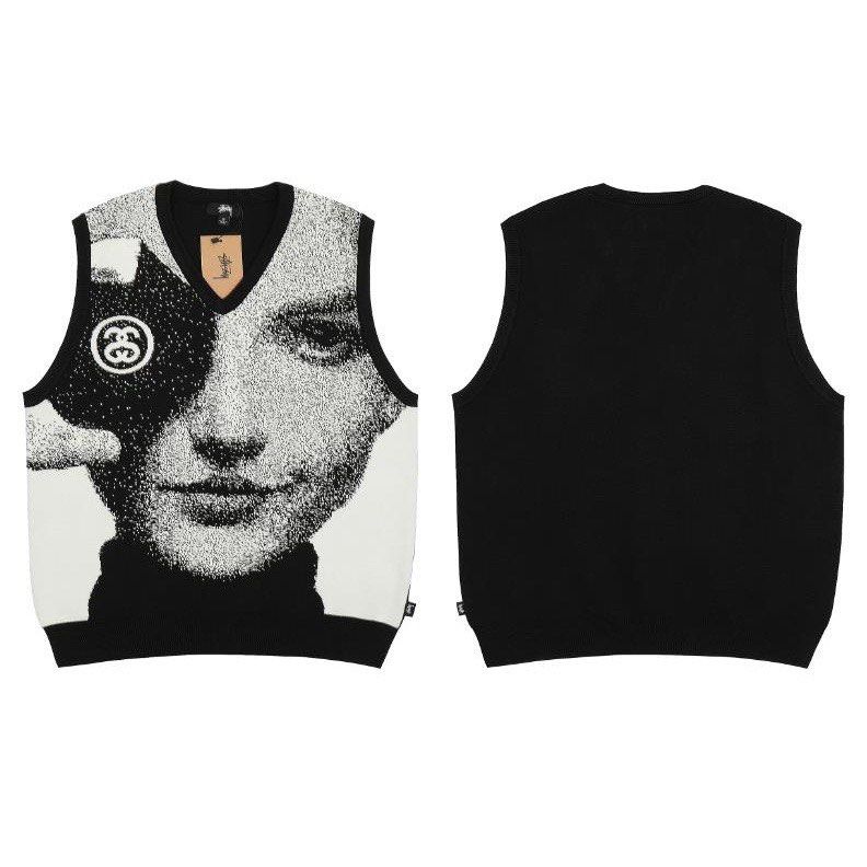 STUSSY KNITTED VEST SWEATER (Category: Vests) located in Quezon City. Submitted by archive.mnl (Listing ID 1314470423, Image 1). Description: STUSSY KNITTED VEST SWEATER AVAILABLE SIZE MED-XL BRANDNEW PRE-ORDER 1-2WEEKS JNT-LALAMOVE COURIER +SF OPEN FOR MEETUP QUEZON CITY IF U WANT THIS PAIR HITS A DM .