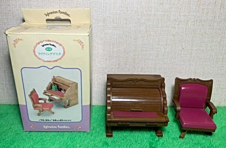 Sylvanian Families Roll Top Bureau & Swivel Chair (Category: Kids Toys) located in Pasig City. Submitted by paisleybox (Listing ID 1314516111, Image 3). Description: Sylvanian Families Roll Top Bureau & Swivel Chair Used good condition Rare retired collectible item Missing: ink & 2 notebooks Payment: BDO, GCash Cross posted.