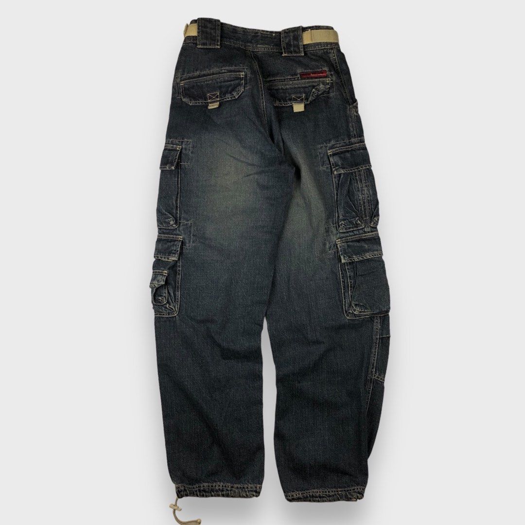 Y2K Jet Lag Washed Denim Cargo Pants, Women's Fashion, Bottoms, Jeans on  Carousell