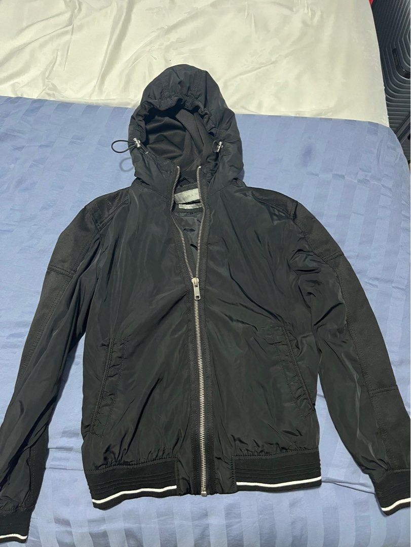 Zara men's bomber hoodie jacket, Men's Fashion, Coats, Jackets and