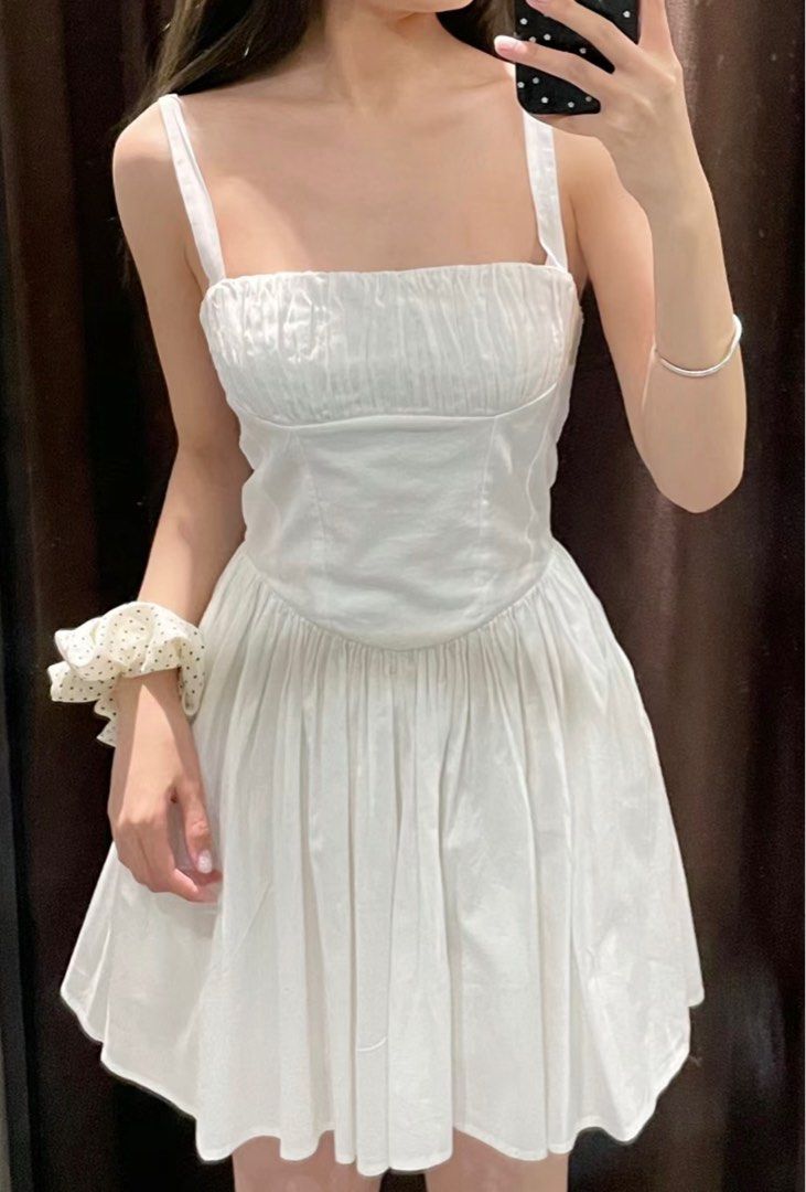 Zara white Fit & Flare Dress, Women's Fashion, Dresses & Sets, Dresses on  Carousell