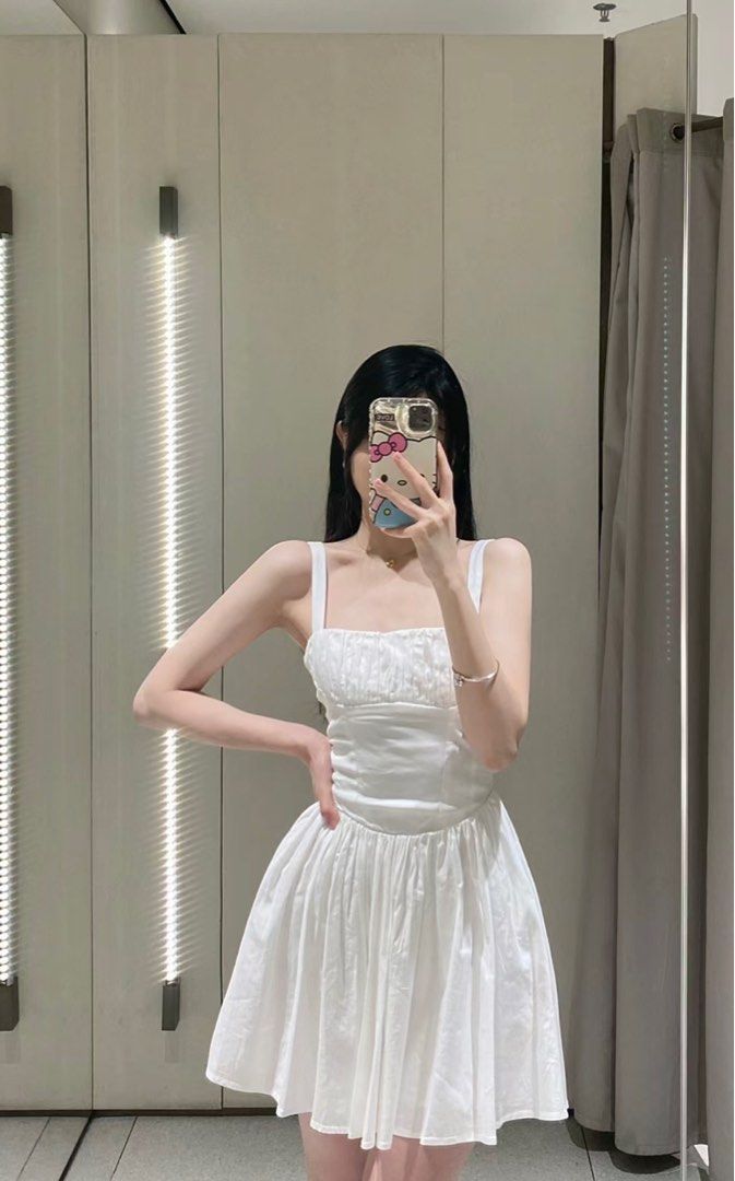 Fit n flare white dress clearance