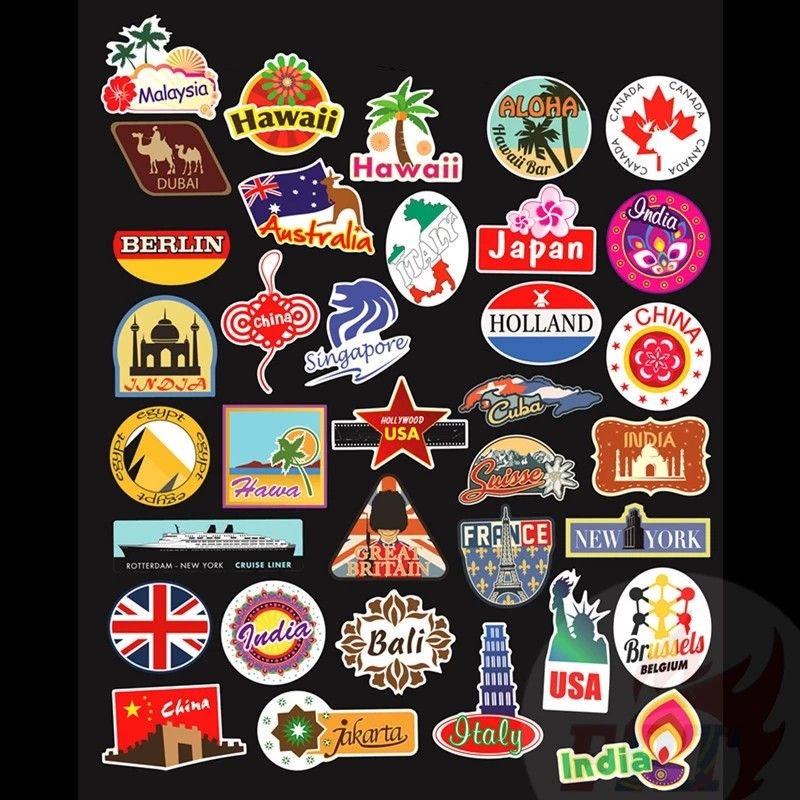 25/50/75/100 Pcs Famous Tourist Country City Attraction World Travel ...