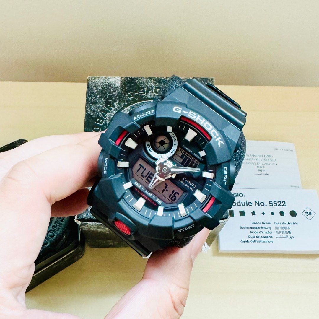 40 Discount Brand New Casio G Shock G Shock GA 700 1ADR Standard Analog Digital Black Resin Band Watch Red Black