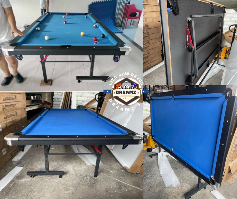 8FT. Foldable Billiard Table With Wheels, Sports Equipment, Sports & Games, Billiards and