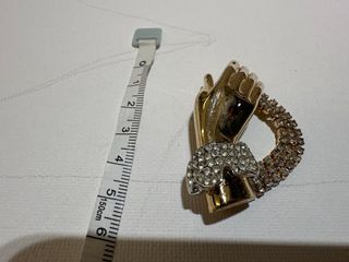 Faux Diamond Heart Pin Golden Heart Needle63008843958017111