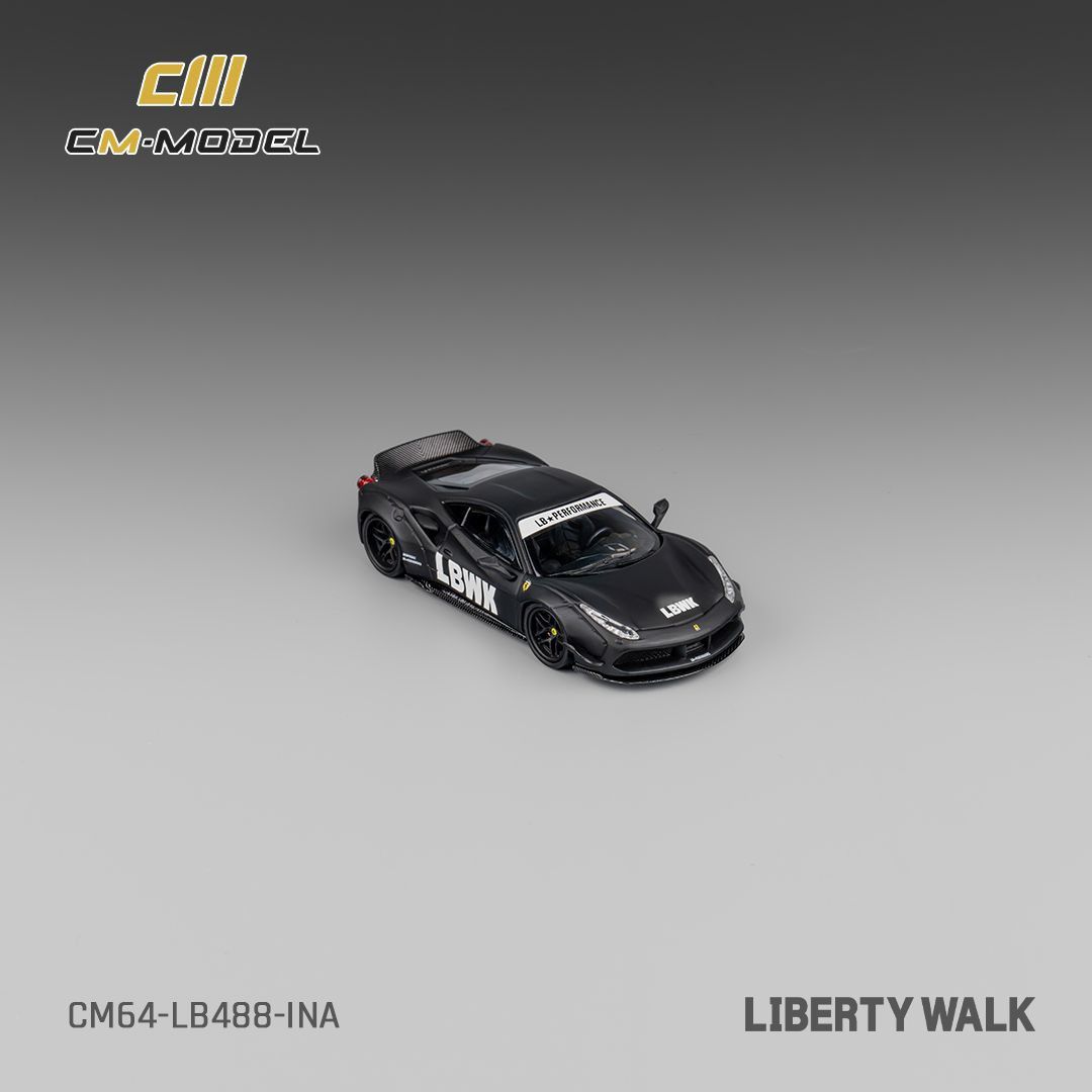 預訂 Pre-Order CM MODEL 1:64 LBWK FERRARI 488 Matte Black (Indonesia ...