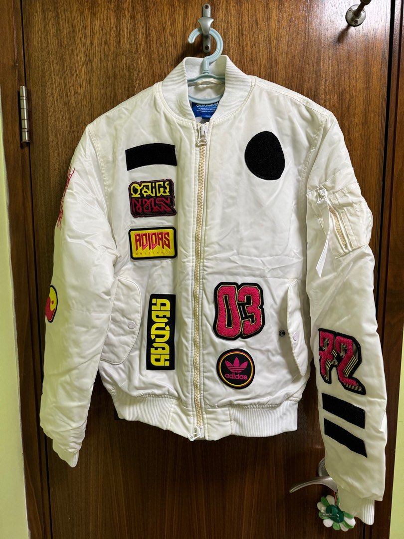 Adidas originals Logo Padded Bomber Jacket Pilot Jacket White BR7149 Carousell