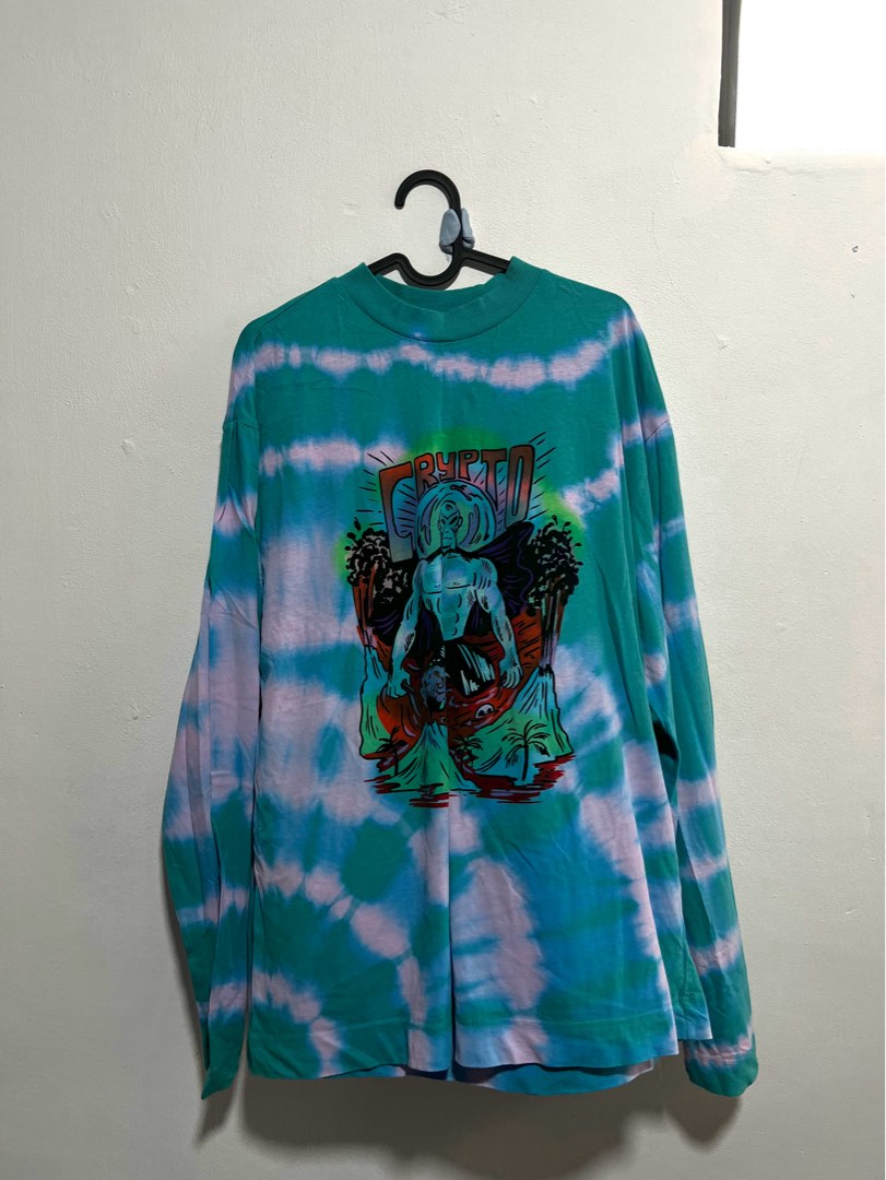 asos collusion tie dye graphic long sleeves shirt Men s Fashion Tops Sets Shirts on Carousell