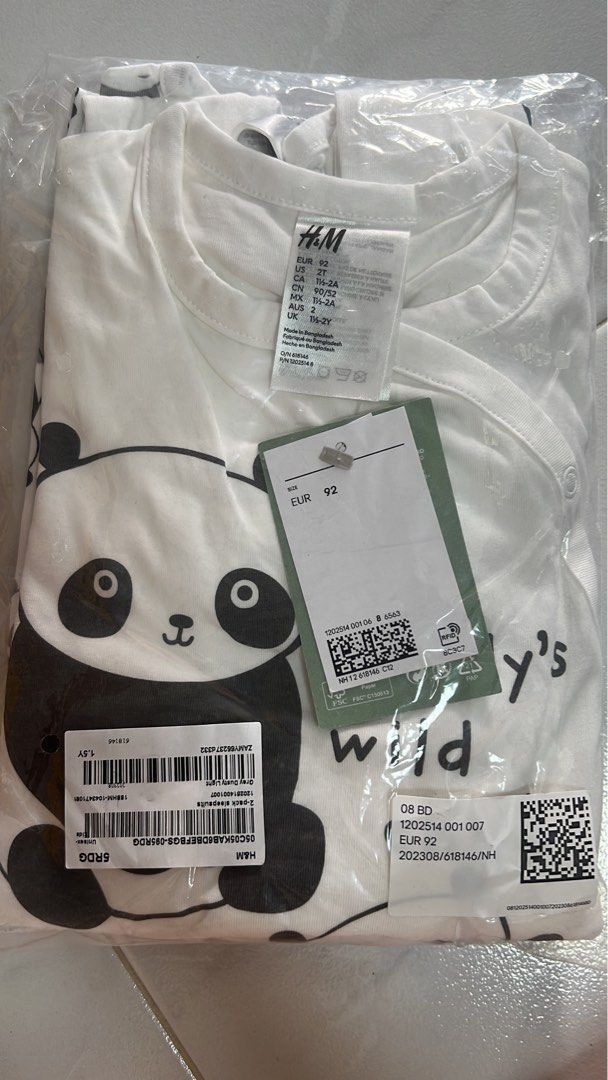 BNWT H M 18 24m footless cotton sleepsuits