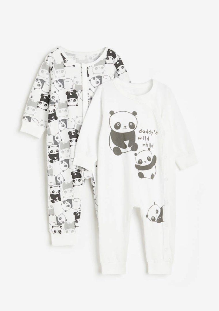 BNWT H M 18 24m footless cotton sleepsuits