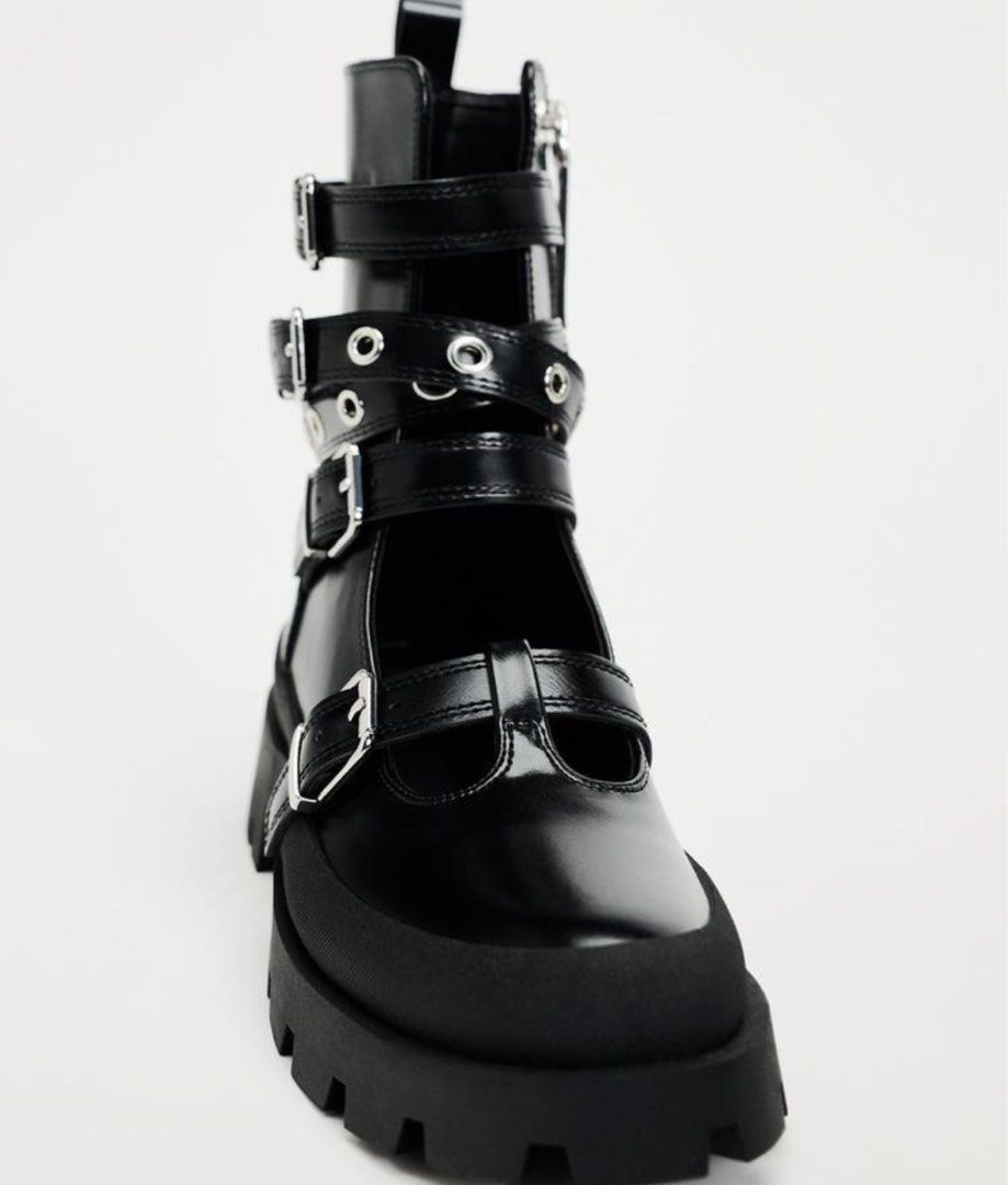 Zara buckle boots best sale