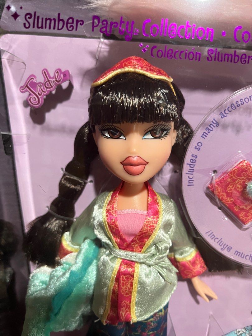 Bratz Slumber Party Jade Doll (Category: Kids Toys) located in Cebu City. Submitted by jayrassicpark (Listing ID 1314585376, Image 3). Description: Bratz doll Slumber Party with 2 sets of pajamas, plush, and accessories for sale for only ₱2,800 Details: -One Jade or Kool Kat doll (On Hand) -Brand New (NRFB) -Comes with 2 sets of pjs and complete accessories -Authentic toy from MGA -Unreasonable returns and refunds not allowed -All items cross-pos