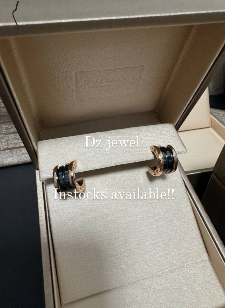 Bvlgari bzero earrings 18k solid gold ceramic Women s Fashion Jewelry Organisers Earrings on Carousell
