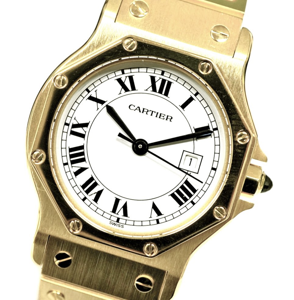 Cartier santos octagon gold clearance