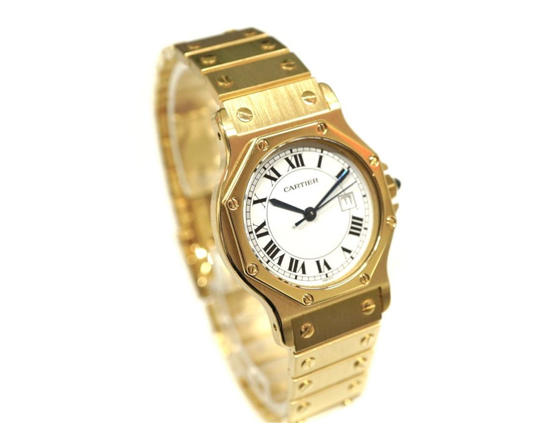 ON SALE Until Aug 30 Cartier Santos Octagon LM K18YG Gold Automatic Luxury Watches on Carousell